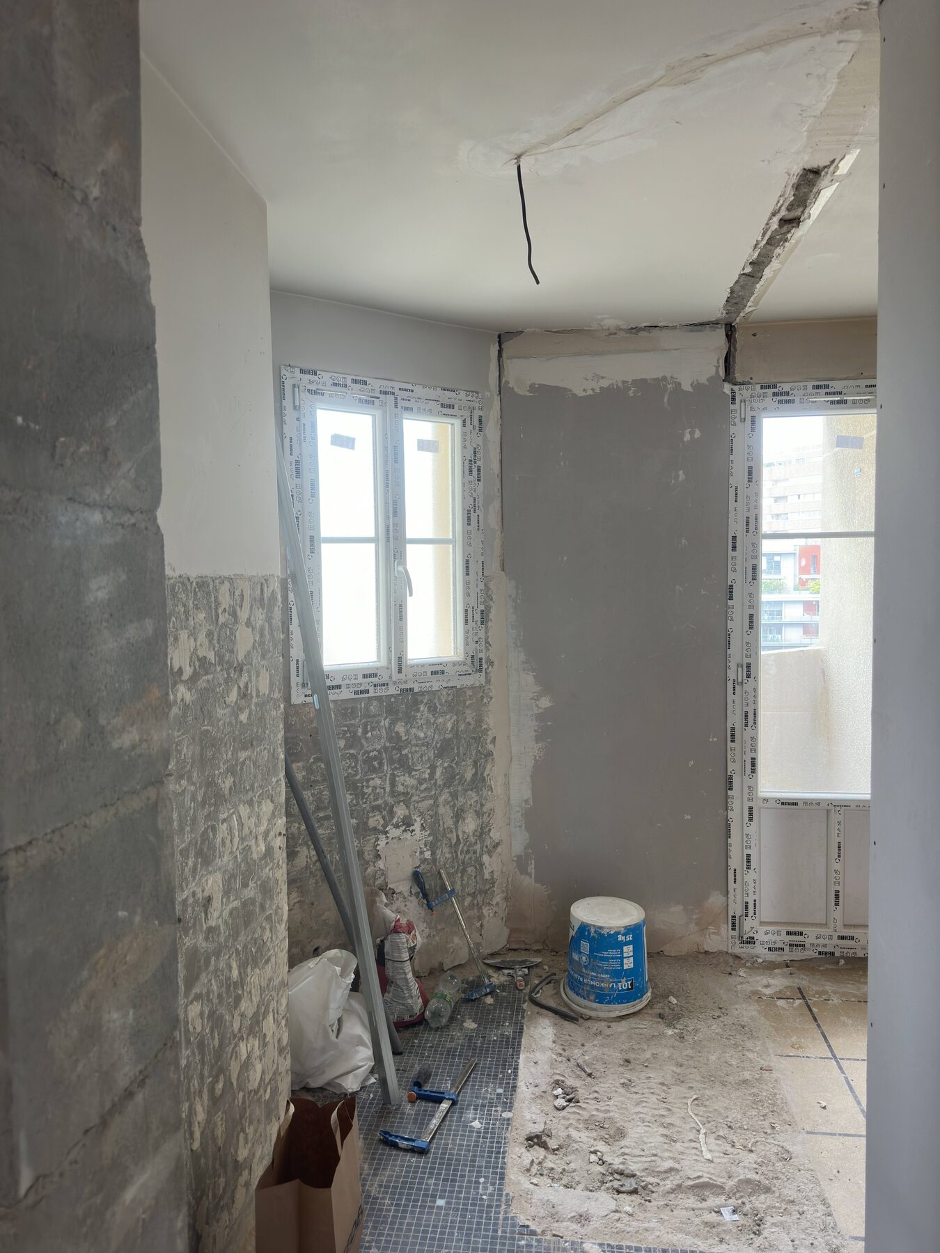 Salle de bains pendant sa rénovation